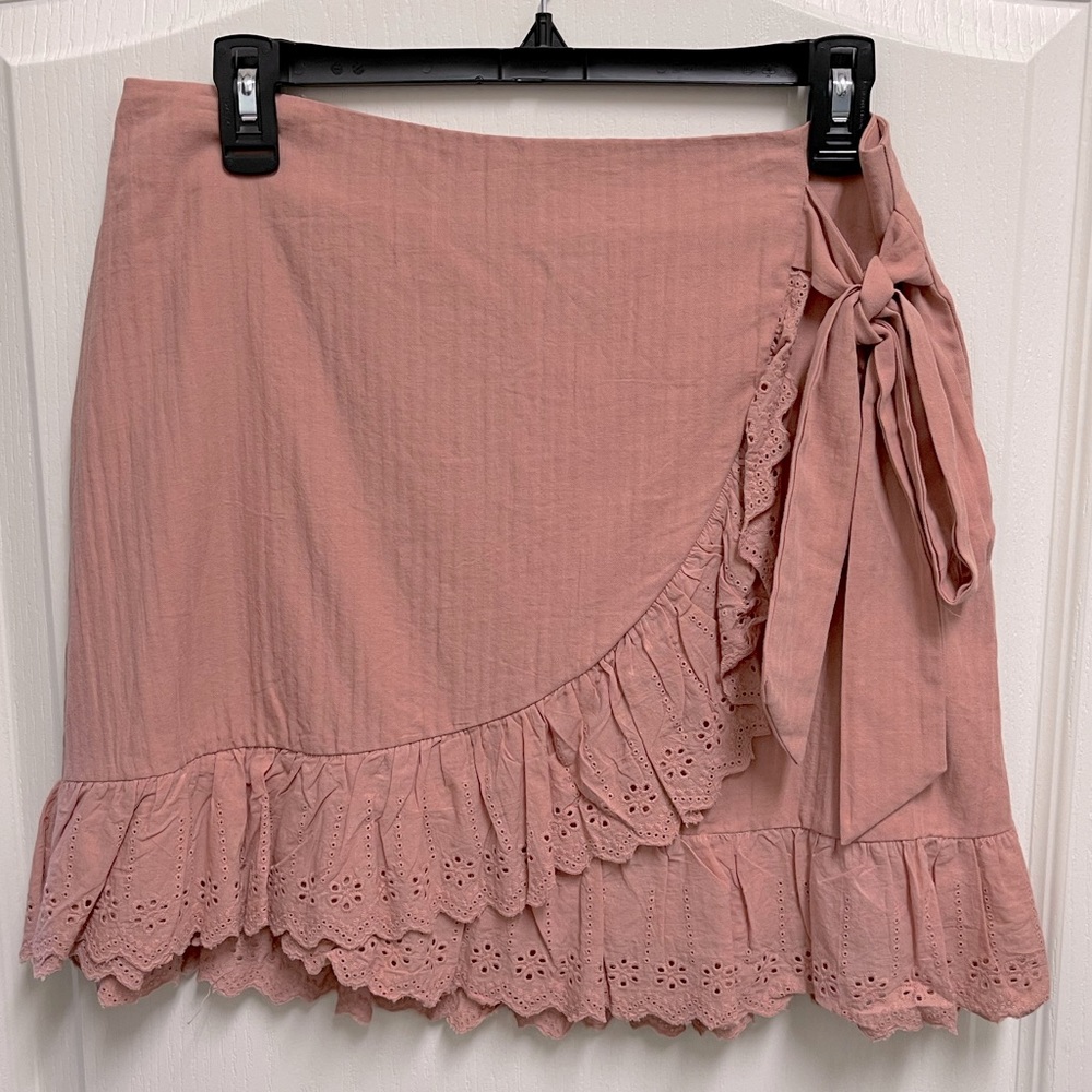 Pink wrap skirt